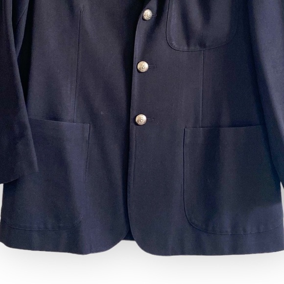 Vintage Et‎ Vous (Paris) Navy Blue Wool Jacket, Size Unisex S, From 90s - Picture 4 of 15